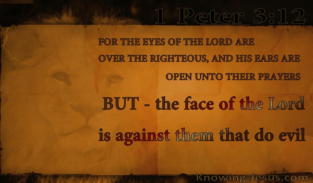 1 Peter 3:12 The Eyes Of The Lord On The Righteous (orange)